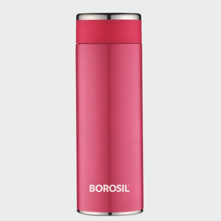 Pre-Printed Borosil Travelsmart Pink, 200ml