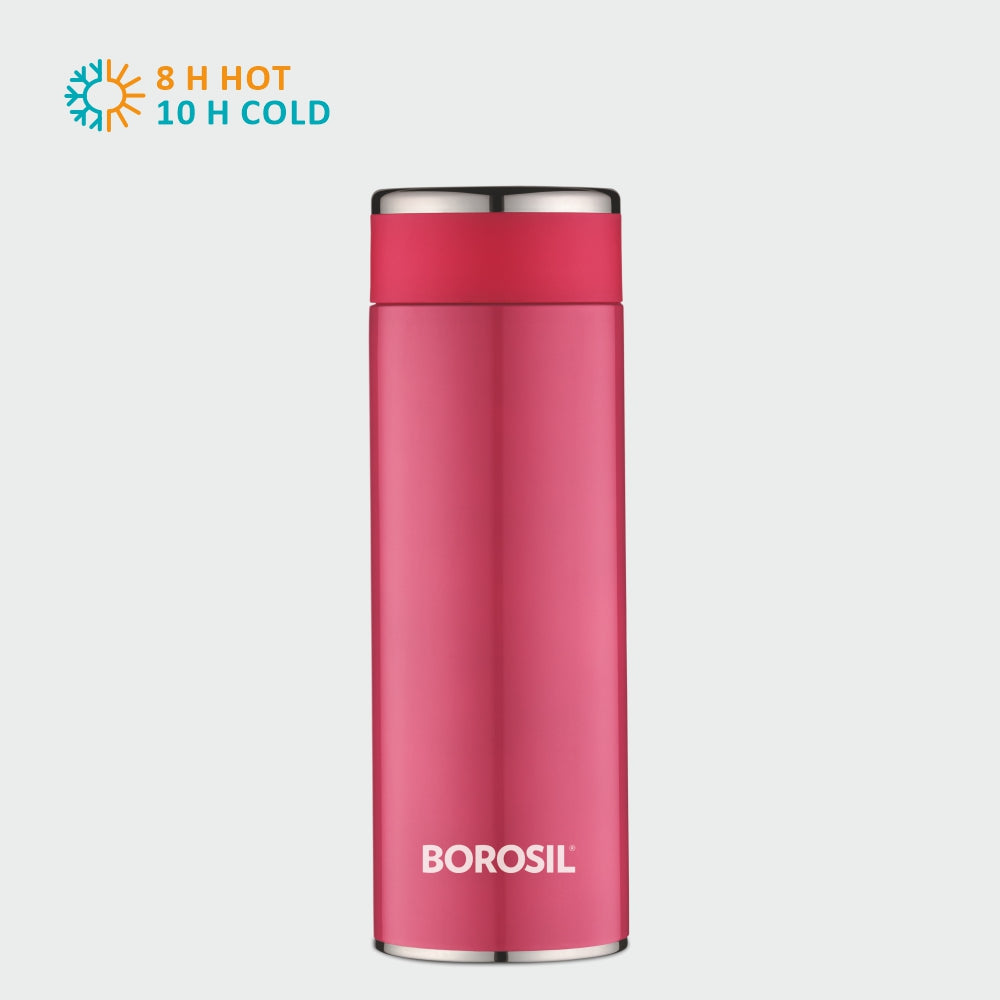 Pre-Printed Borosil Travelsmart Pink, 200ml